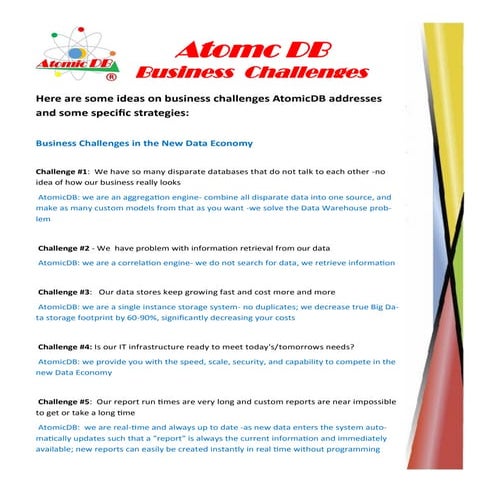 AtomiDB Business Challenges