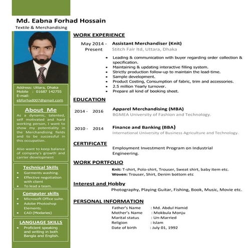 CV of Forhad Hossain | PDF