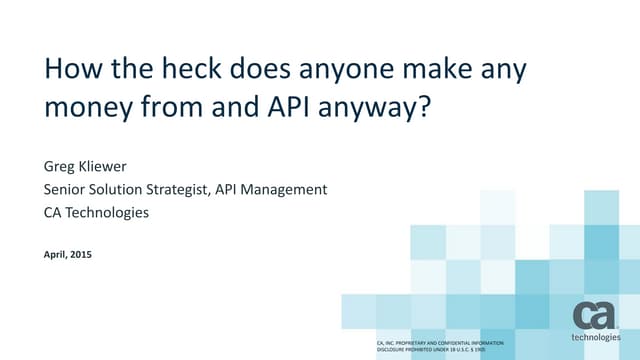 How the heck does anyone make money from an API anyway