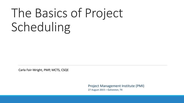 Project scheduling