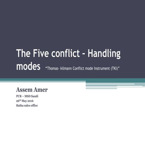 The Five conflict – Handling modes
