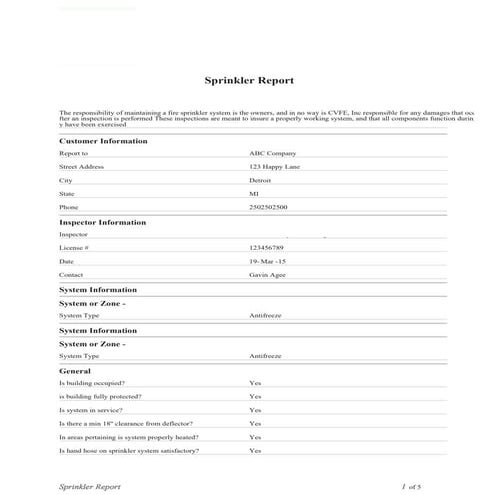 Sprinkler Report | PDF