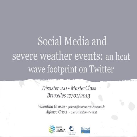 Social media and severe weather events