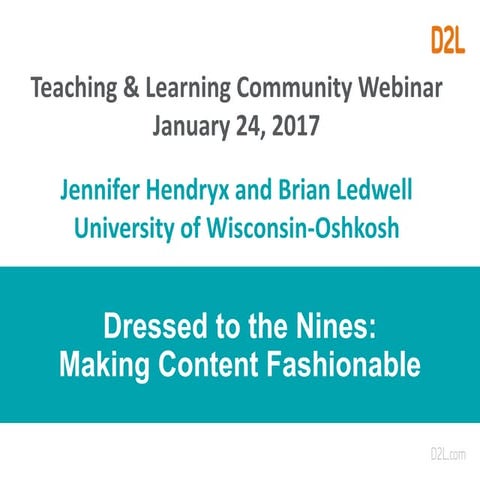 Webinar: Dressed to the Nines: Making Content Fashionable