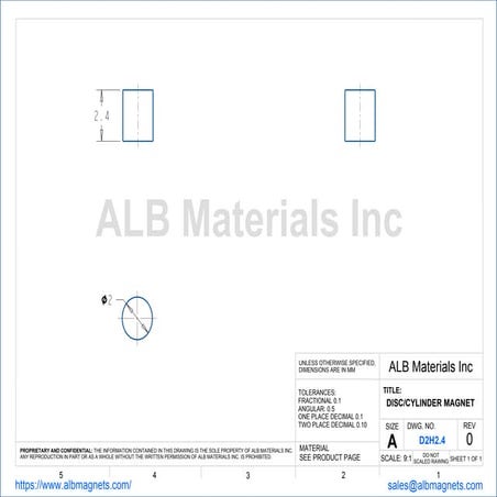 D2x2.4mm Disc MAGNETS