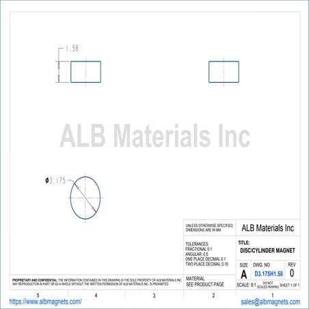 D3.175x1.58mm Disc MAGNETS