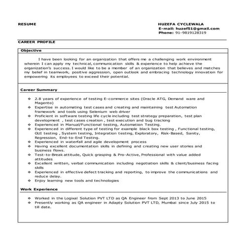 Huzefa CycleWala_Resume
