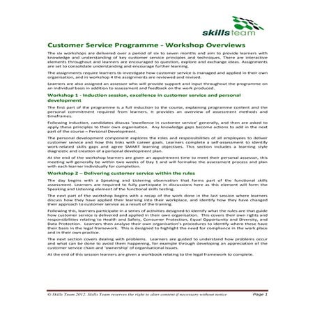 Customer Service detailed overview