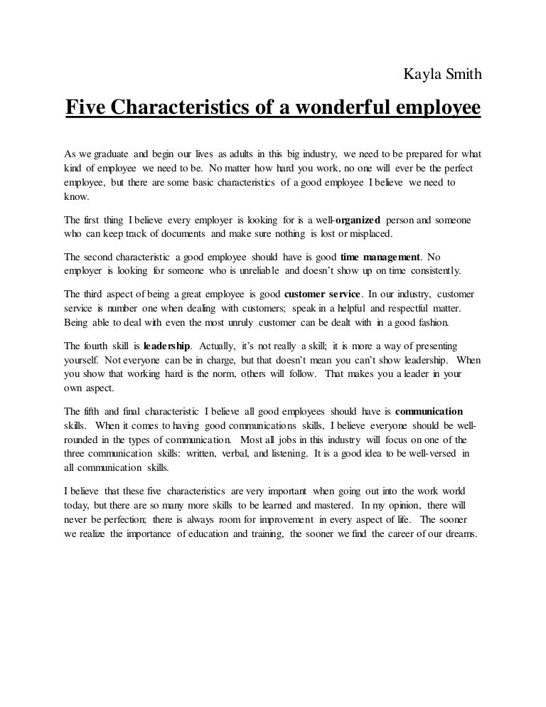 characteristics of good employee