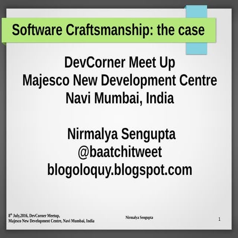 CodeCraftsmanshipMeetUp