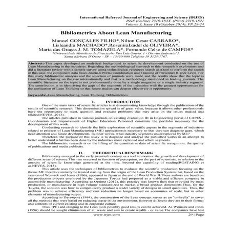 Application Of Lean Manufacturing Tools And Techniques A Case Study In ...