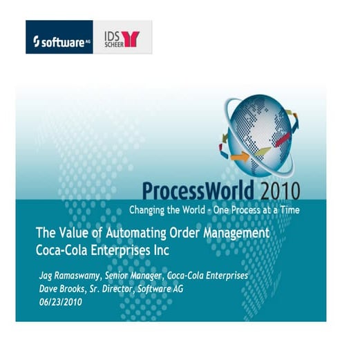 2010-InnovationAwardCoca Cola Enterprises_The Value of Automating Order Manag...