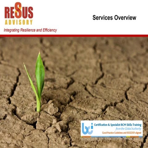 Resus Advisory Profile - Resilience services Nov 15