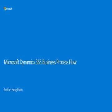 Microsoft Dynamics 365 - Business Process Flow