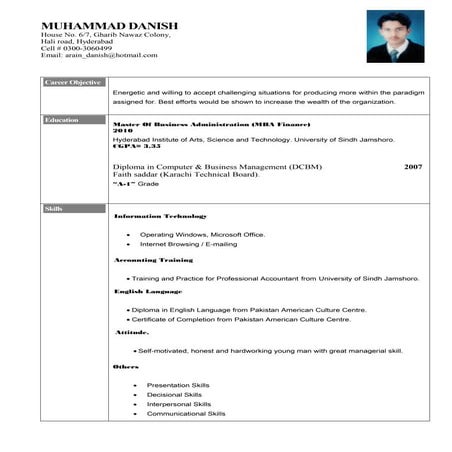 MBA CV