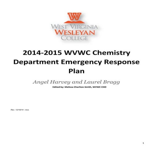 Emergency Response Plan WVWC