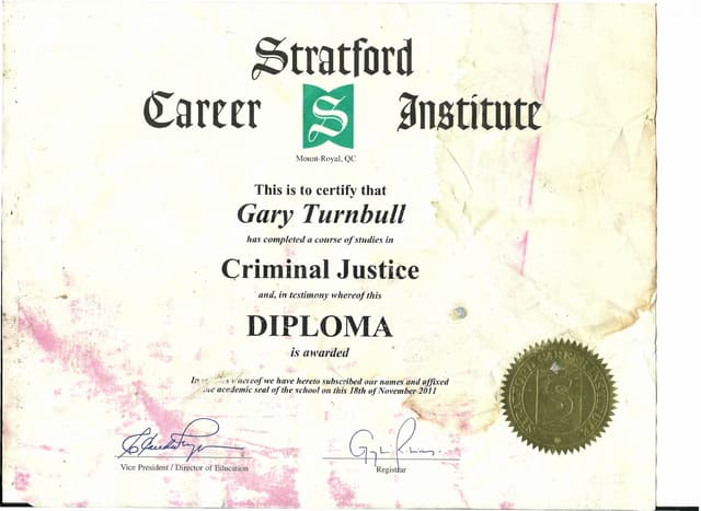 Criminal Justice Certificate PPT Criminal Justice Certificate PPT