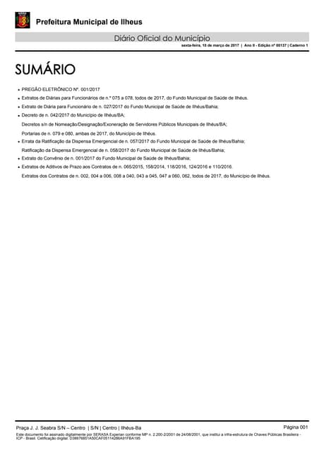 DIÁRIO OFICIAL DE ILHÉUS DO DIA 10-...