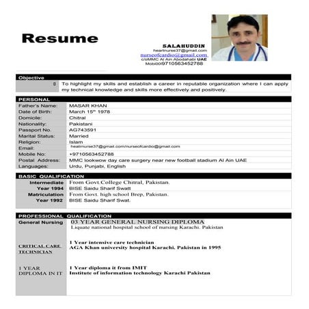 updated cv of salahuddin
