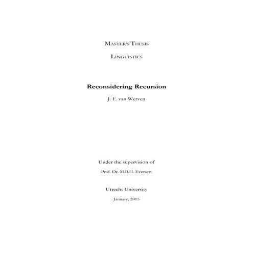 J.F. van Werven - Reconsidering Recursion (Master's Thesis)