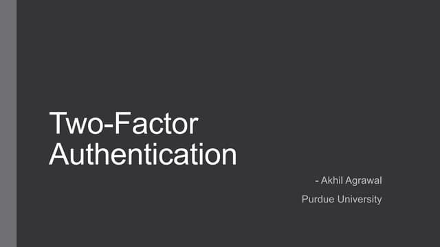 2FA Protocol Presentation