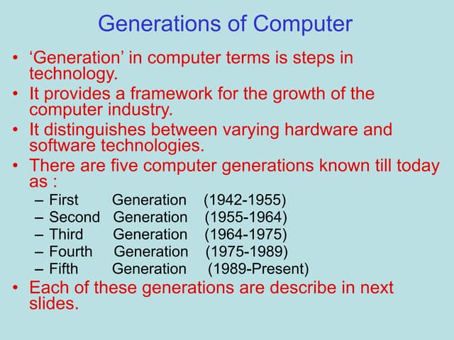 Computer Generations