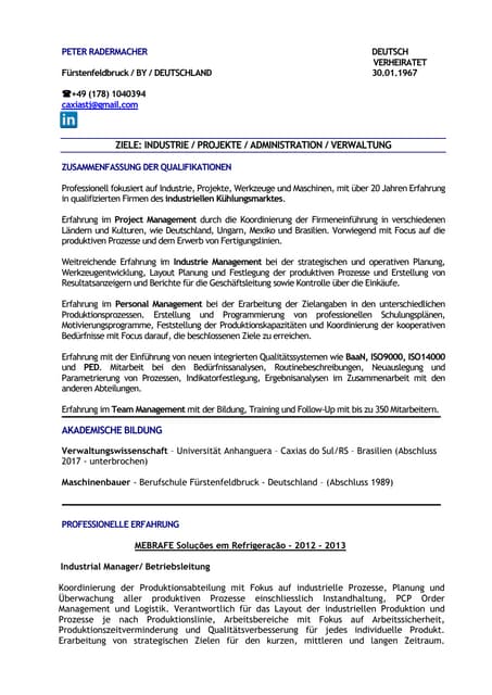 Curriculum Vitae 2016 deutsch