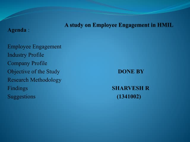A study on Employee Engagement in HMIL