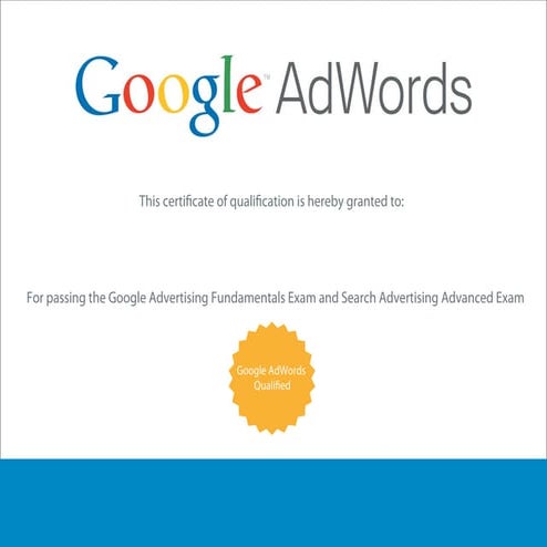 Google Adwords Qualifed - Search Advertising