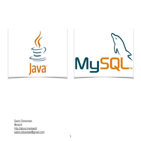 Developing Applications with MySQL and Java for beginners | PPT
