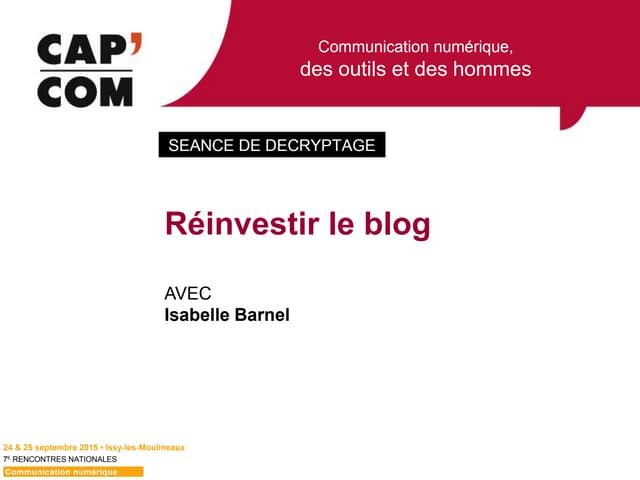 Réinvestir le blog