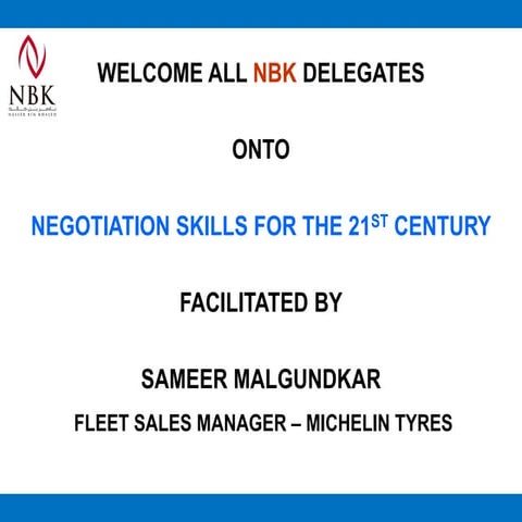 NEGOTIATION SKILLS PPT APRIL 2012