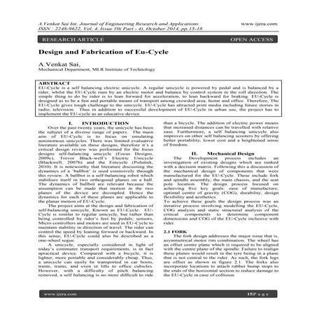 Design and Fabrication of Eu-Cycle