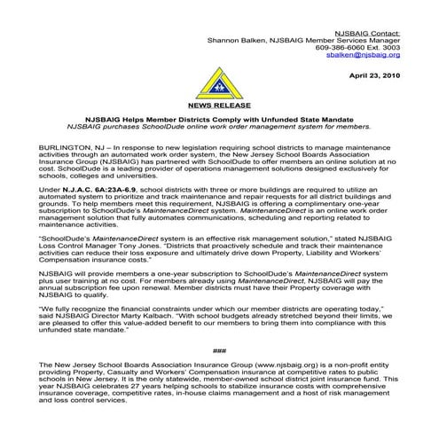 2010 SchoolDude Announcement FINAL