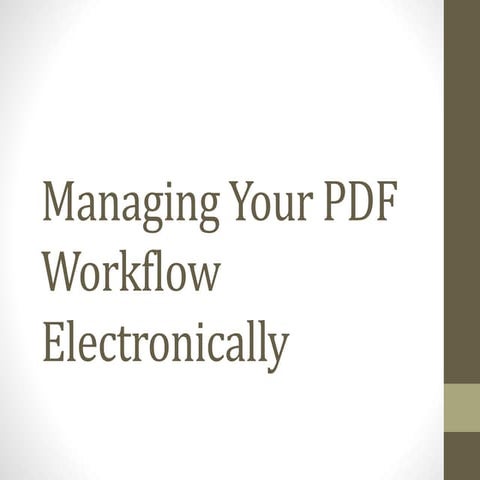 Managing PDF Workflow