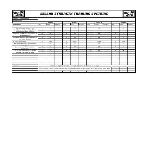 4 week 6 day training split