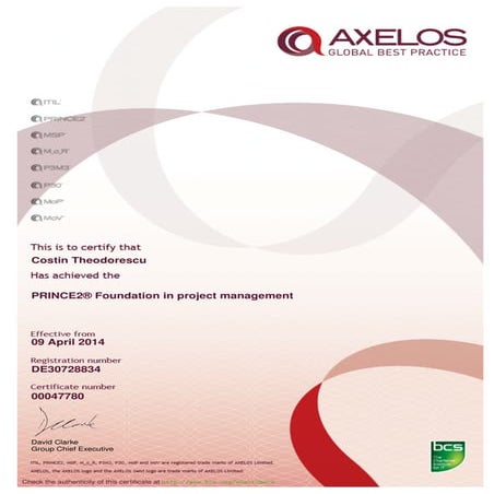ITIL Foundation Certificate | PDF