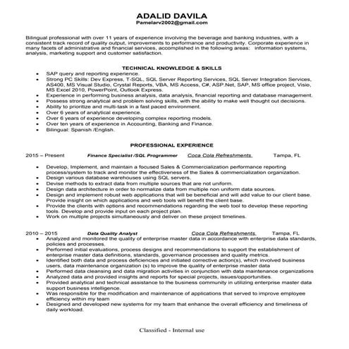 Resume Adalid Davila