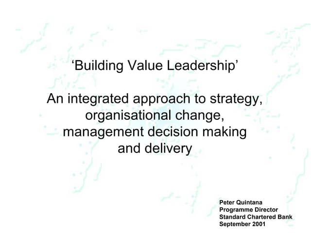 Building Value Leadership
