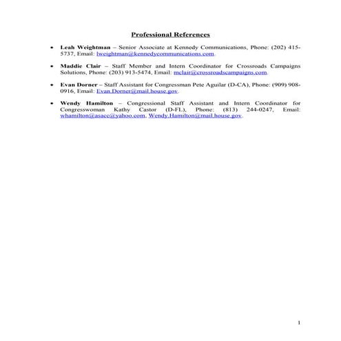Professional References | DOC
