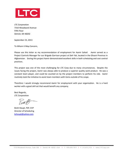 Letter of Rec LTC Gordon