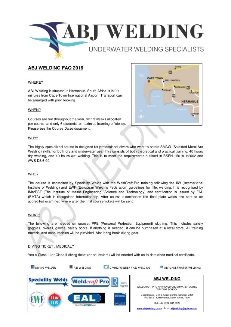 photo Underwater Welding Training In South Africa abj welding faq 2016