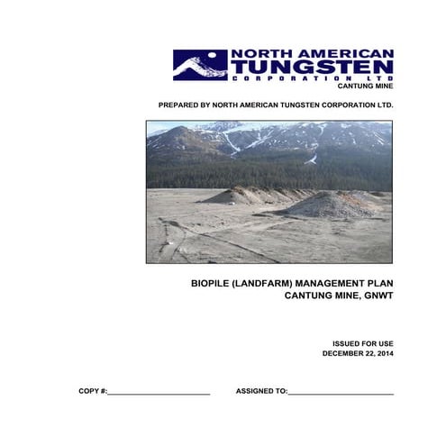 NATCL  Biopile Management Plan Dec 2014 - IFU