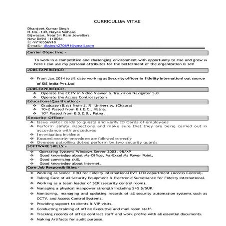 SIMPLE COMPUTER OPERATOR CV | RESUME | PDF