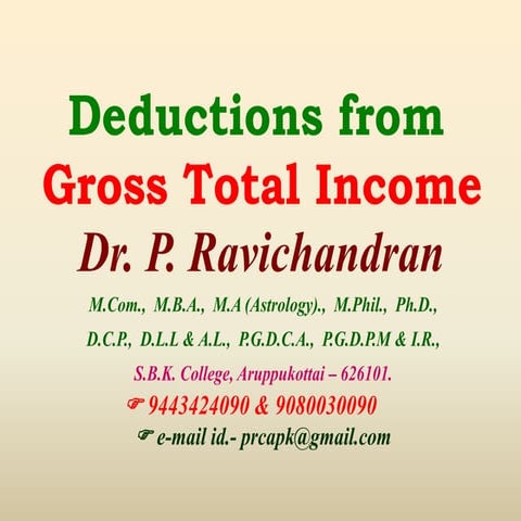 Deductions from gross total income