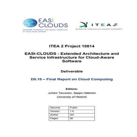 D5.10. EASI-CLOUDS - Final report on cloud computing.pdf