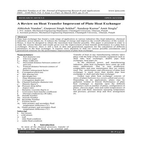 Heat Transfer Analysis of a Biomimetic Plate Heat Exchanger with Bird ...