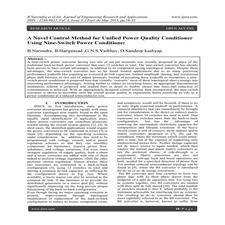 A Novel Control Method for Unified Power Quality Conditioner Using Nine-Switc...