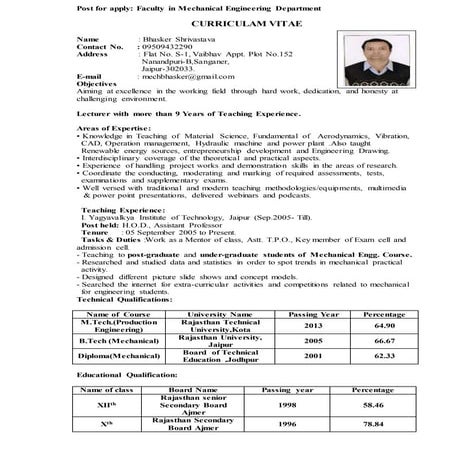 Bhasker shrivastava cv