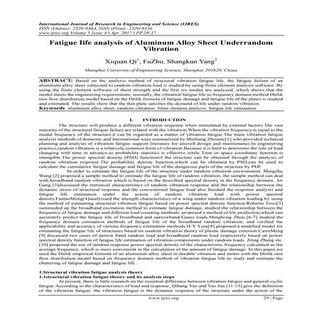 Fatigue Iife analysis of Aluminum Alloy Sheet Underrandom Vibration | PDF